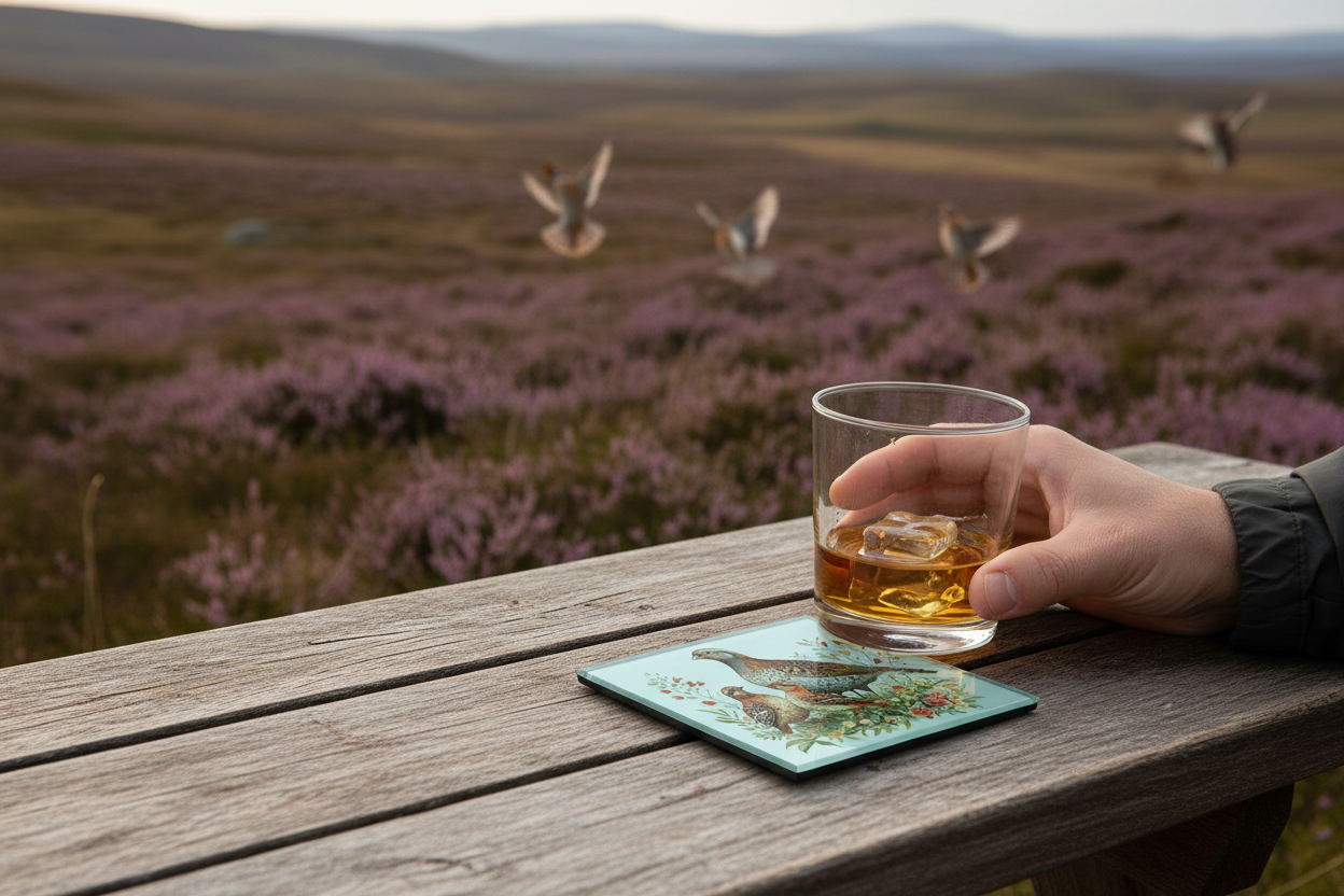 Partridge Glass Coaster (Set of 4)