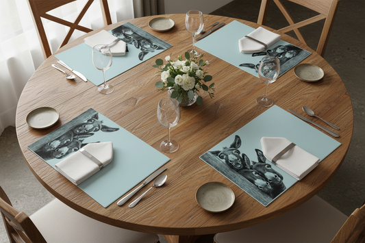 Peeking Donkeys Glass Placemat