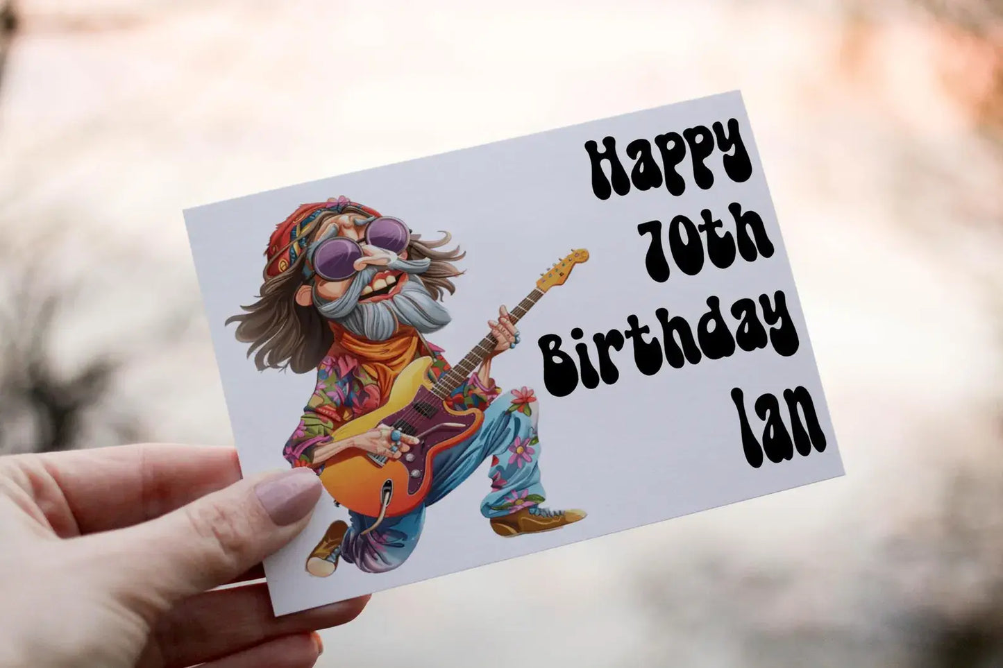 Funny Rocker Birthday Card: Old Men Music Band