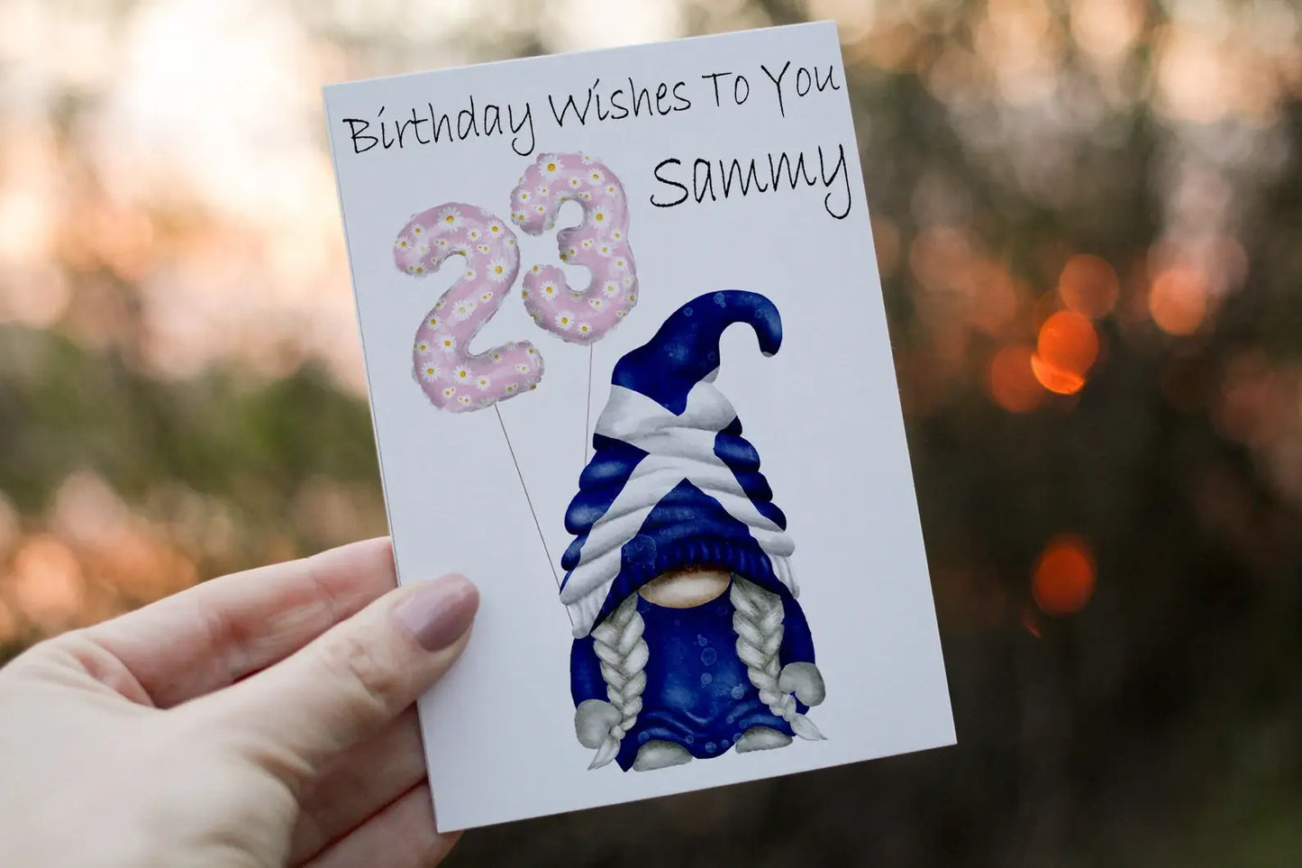 Scottish Gnome Birthday Card: St Andrew's Flag