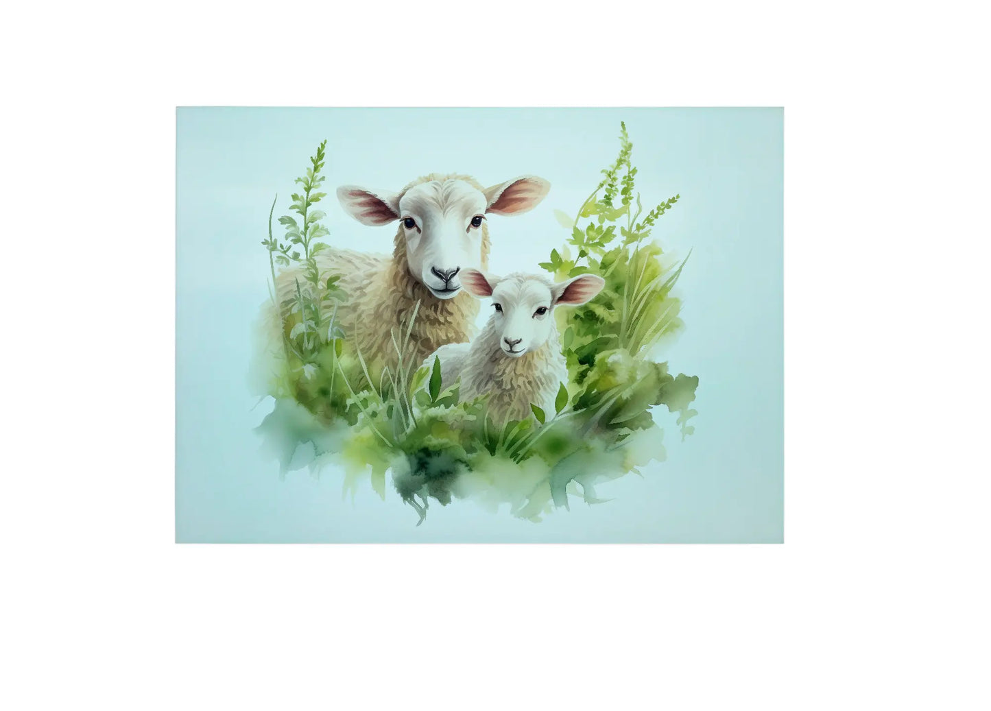 Sheep and Lamb Glass Chopping Board - Sheep and Lamb Worktop Protector