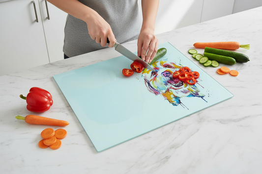 Shih Tzu Glass Chopping Board, Shih Tzu Worktop Saver
