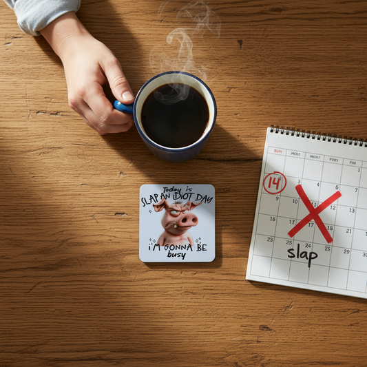 Today Is Slap an Idiot Day Coaster