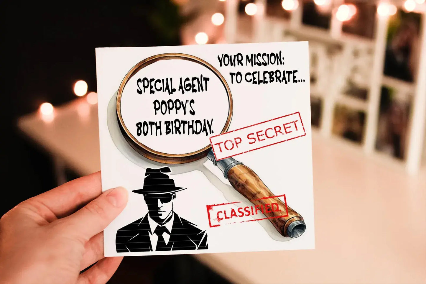Personalised Special Agent Birthday Card: Secret Spy Mission