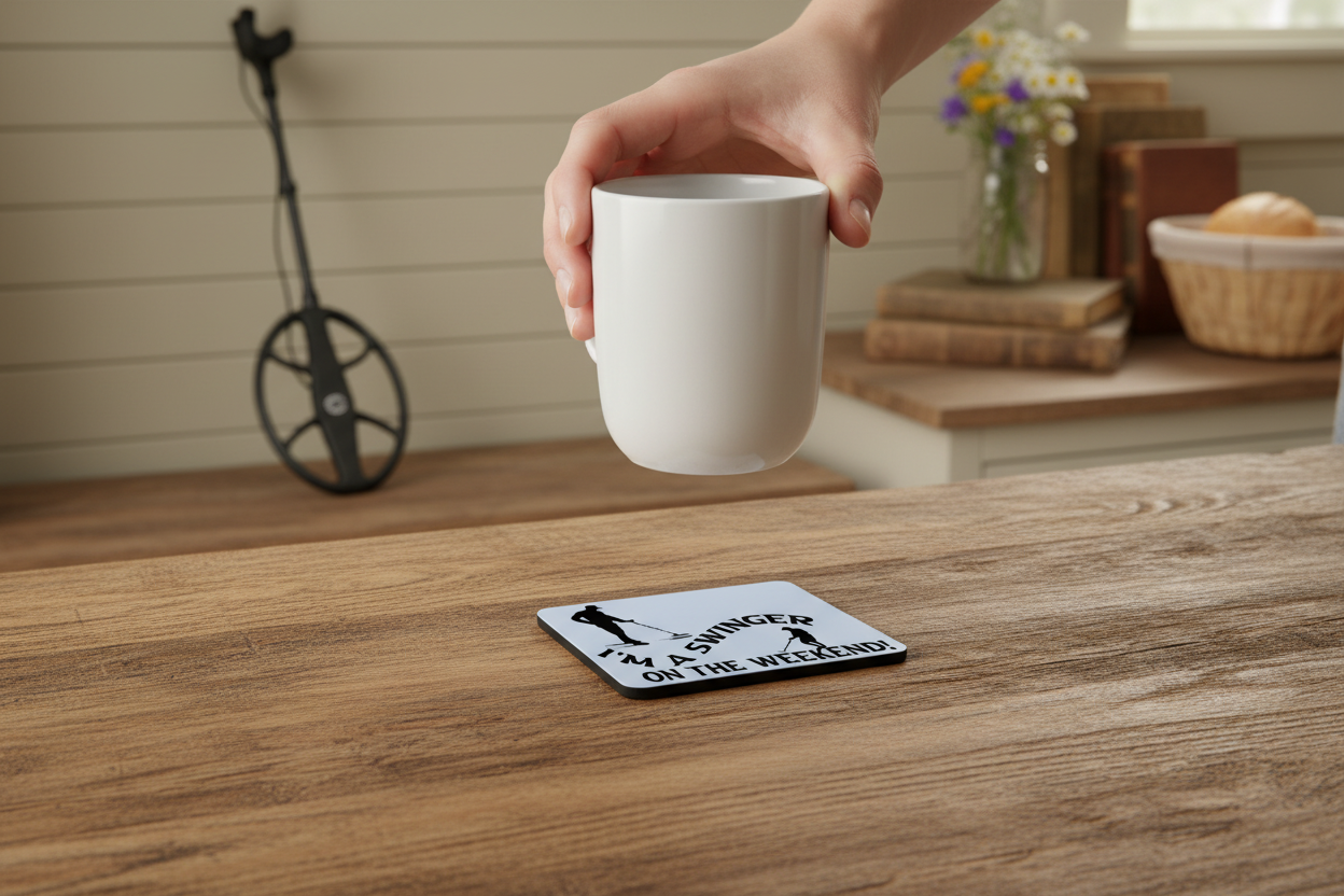 I am A Swinger on the Weekend - Metal Detecting Coaster