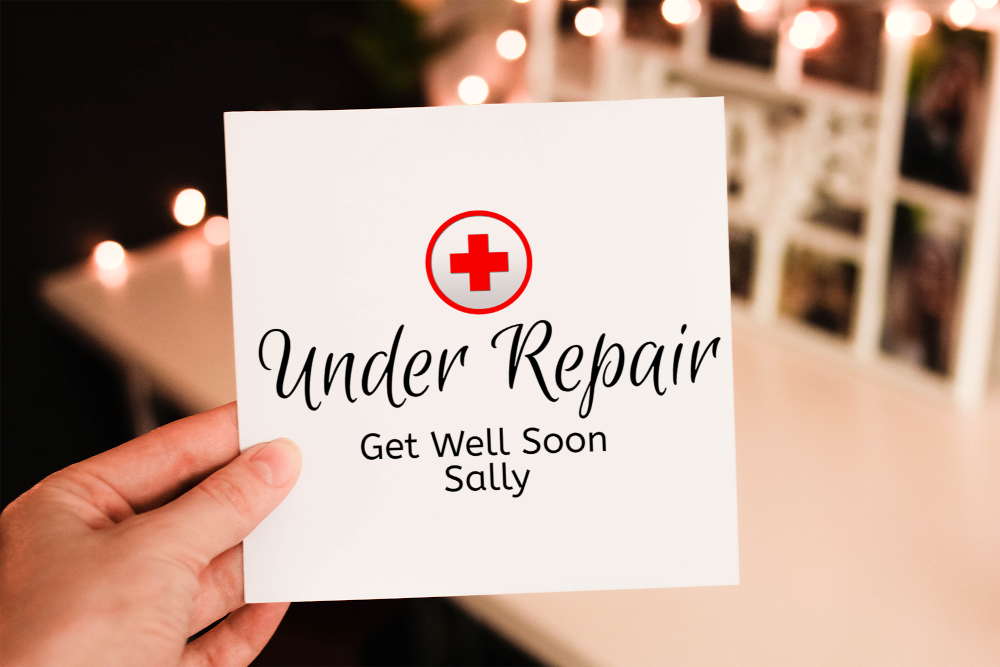 Under Repair Get Well Soon Card, Get Well Card