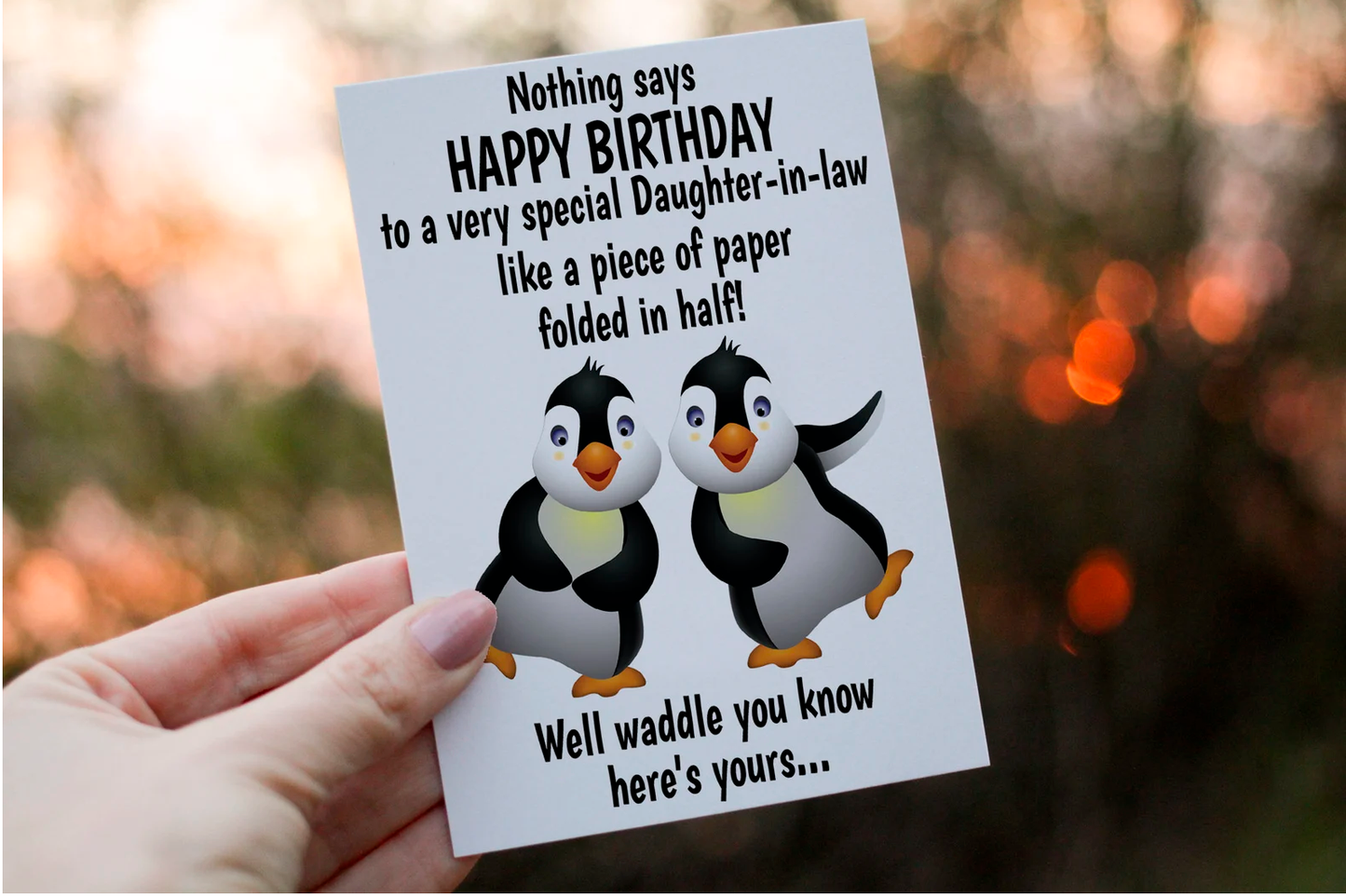 Penguin Birthday Card: Custom Daughter-in-Law Card