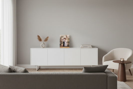 Glass Photo with Wooden Base 15cm x 20cm