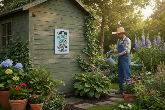 I Wet my Plants.... Glossy Aluminium Print