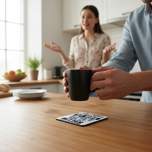 Funny Slogan Hardboard Coaster -I Don't Always Listen To My Wife