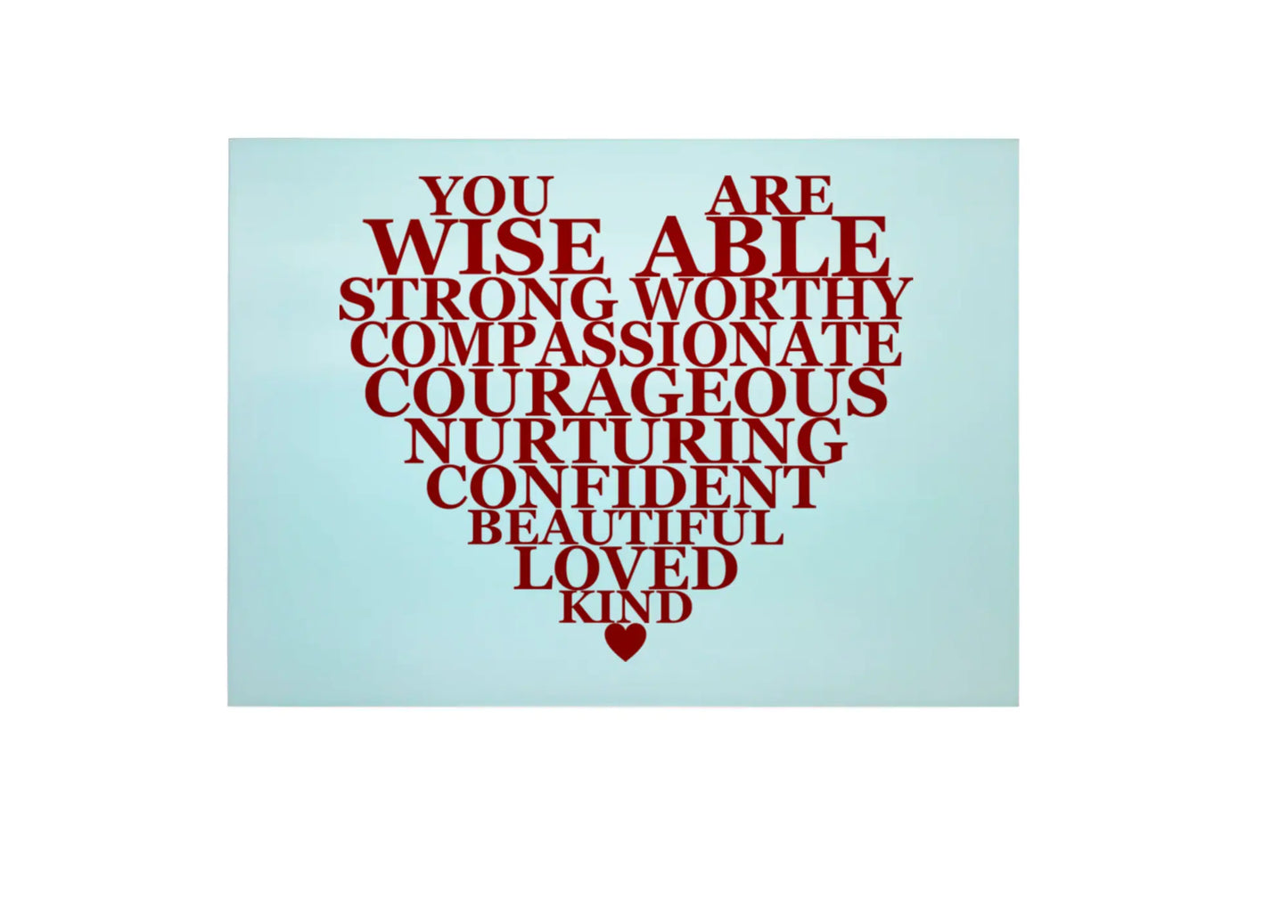 Inspirational Heart Large Glass Chopping Board - Inspirational Worktop Saver