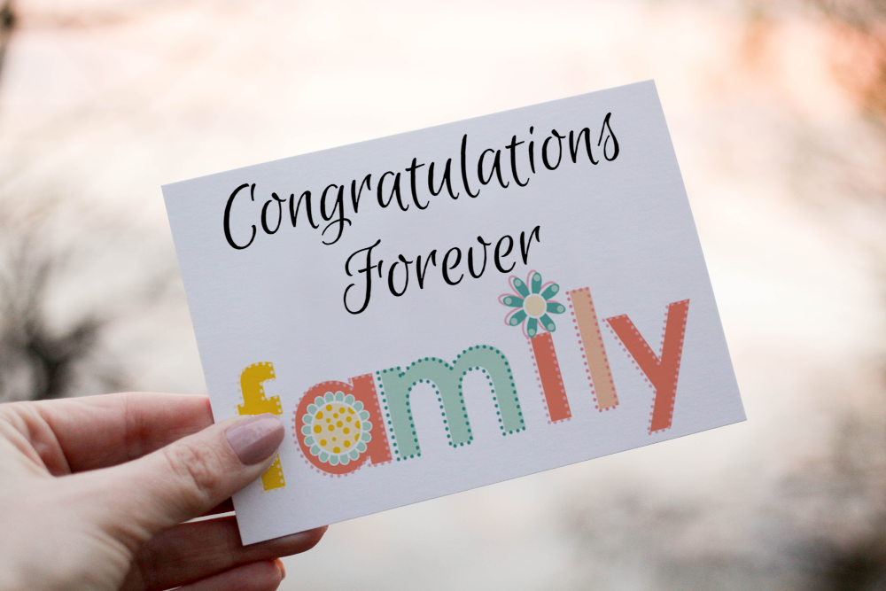 Forever Family adoption greeting card