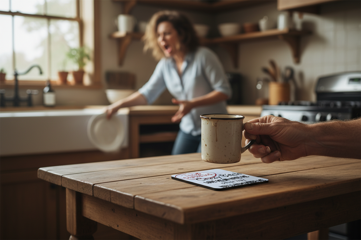 100% Crazy Bitch hardboard coaster