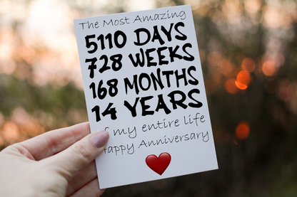 Anniversary Card, Card for xx Wedding Anniversary