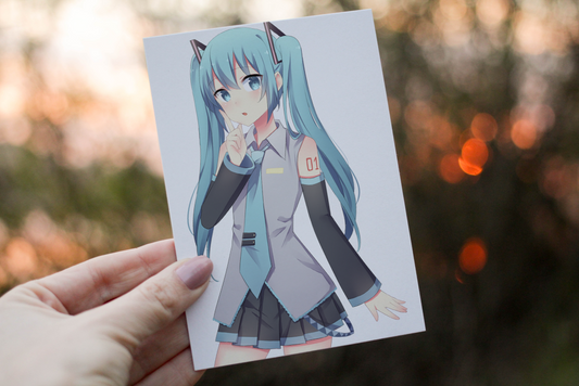 Miku Anime Birthday Card, Personalised Card for Birthday, Anime