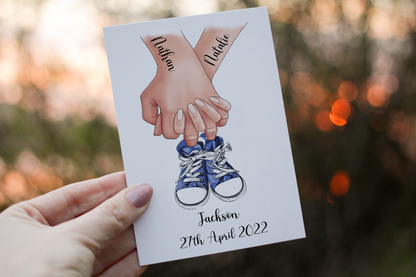 New Baby Shoes Custom Card, Congratulations for baby