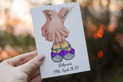 New Baby Shoes Custom Card, Congratulations for baby