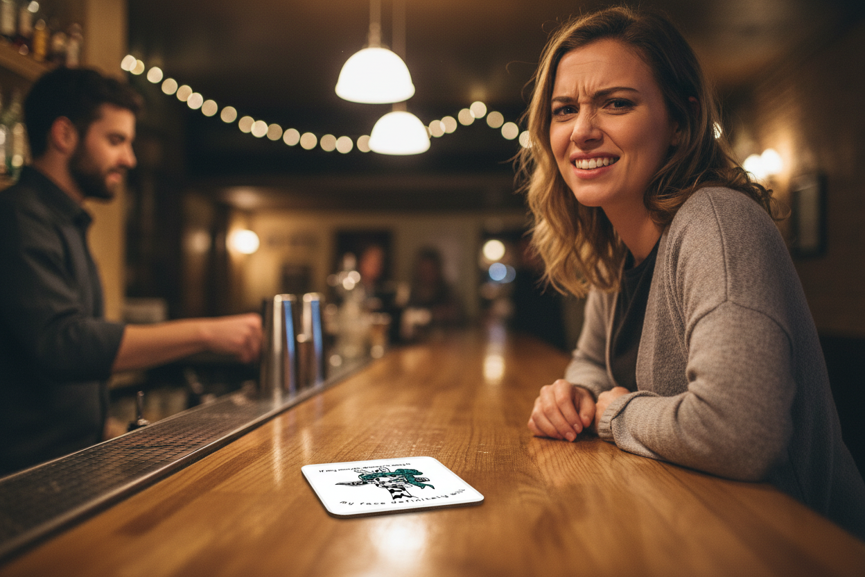 Giraffe Bandana Hardboard Coaster - If my face doesn't say it...