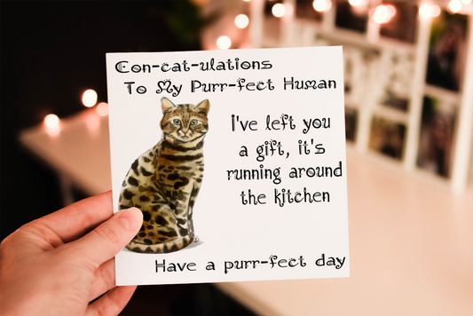 Bengal Cat Birthday Card, Cat Birthday Card, Personalized Card