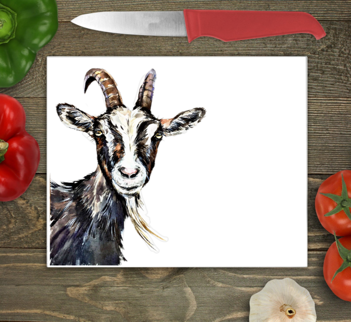 Goat Glass Chopping Board, Goat Worktop Saver