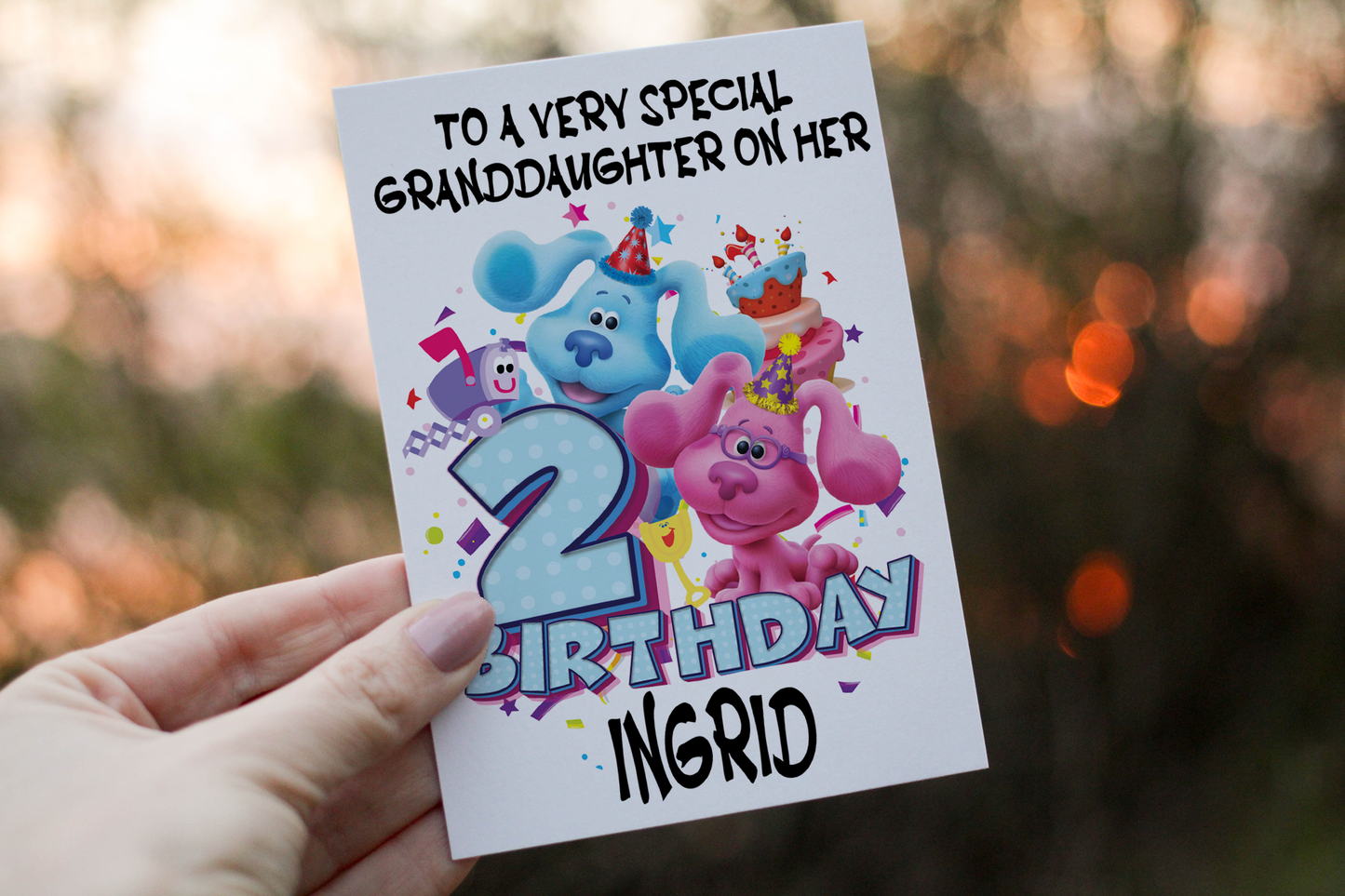 Blues Clues 2nd Birthday Granddaughter Card: Personalised Keepsake