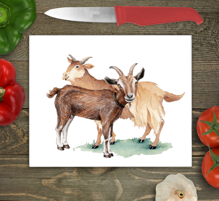 Goat Glass Chopping Board, Goat Worktop Saver