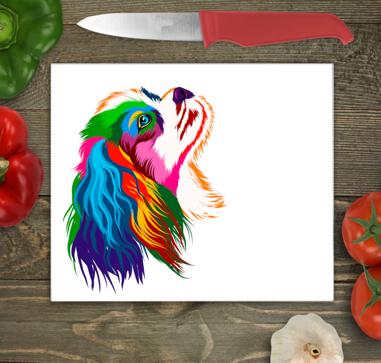 Cavalier King Charles Spaniel Glass Chopping Board - Worktop Saver