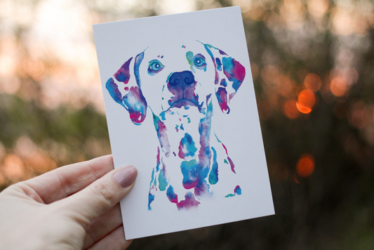 Dalmation Greetings Card, personalised greetings card