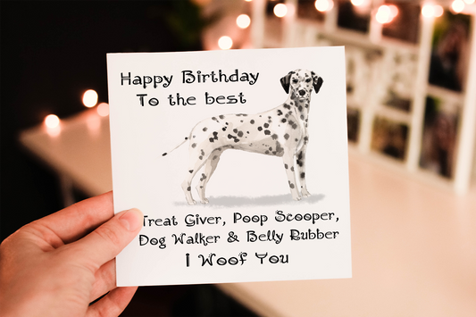 Dalmation Greetings Card, personalised greetings card