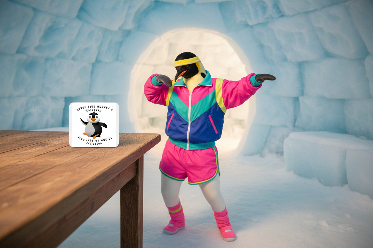 Penguin Hardboard Coaster - Dance like nobody's watching ...