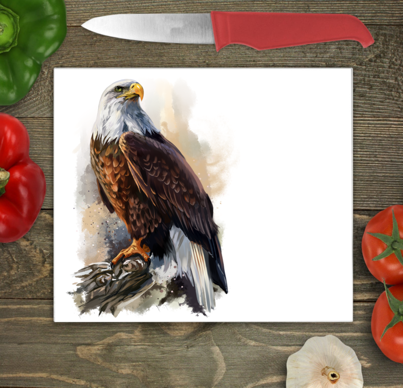 Bald Eagle Glass Chopping Board, Bald Eagle Cutting Board