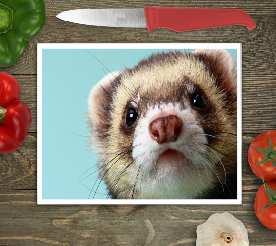 Ferret Glass Chopping Board, Ferret Worktop Saver