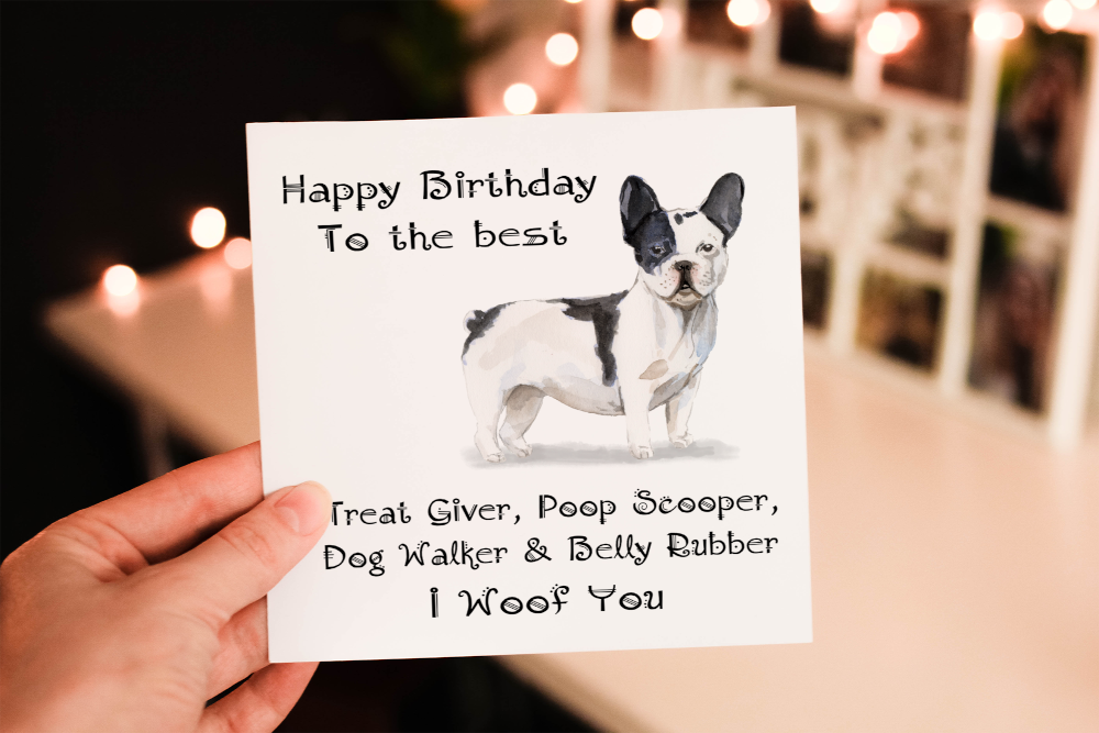 French Bulldog Birthday Card, Dog Birthday Card