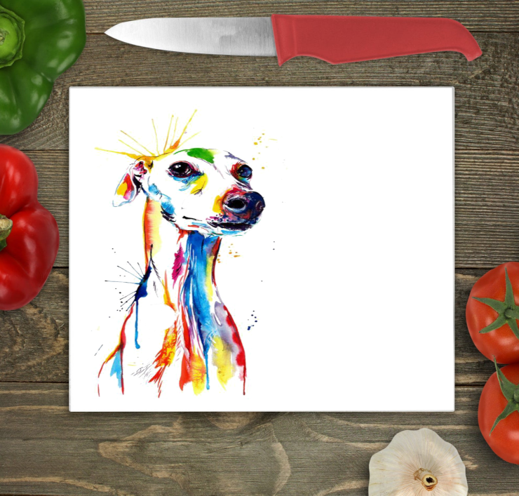 Greyhound Glass Chopping Board, Greyhound Worktop Saver