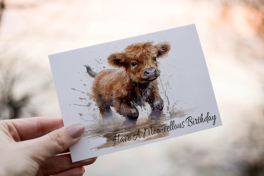 Highland Cow Birthday Card