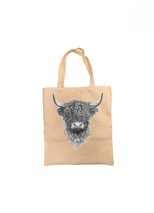 Highland Cow Tote Bag, Cow Bag, Personalised Tote Bag