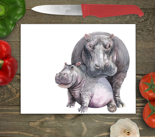 Hippo Glass Chopping Board, Hippo Worktop Saver