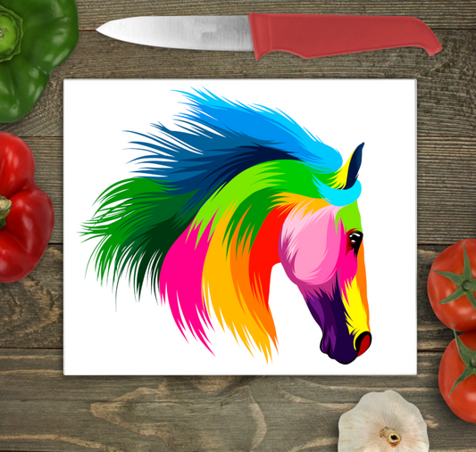 Horse Glass Chopping Board, Horse Worktop Saver