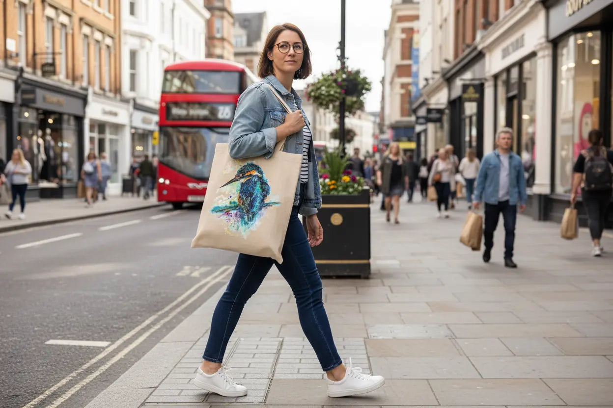 Kingfisher Tote Bag, Kingfisher Bag, Personalised Tote Bag