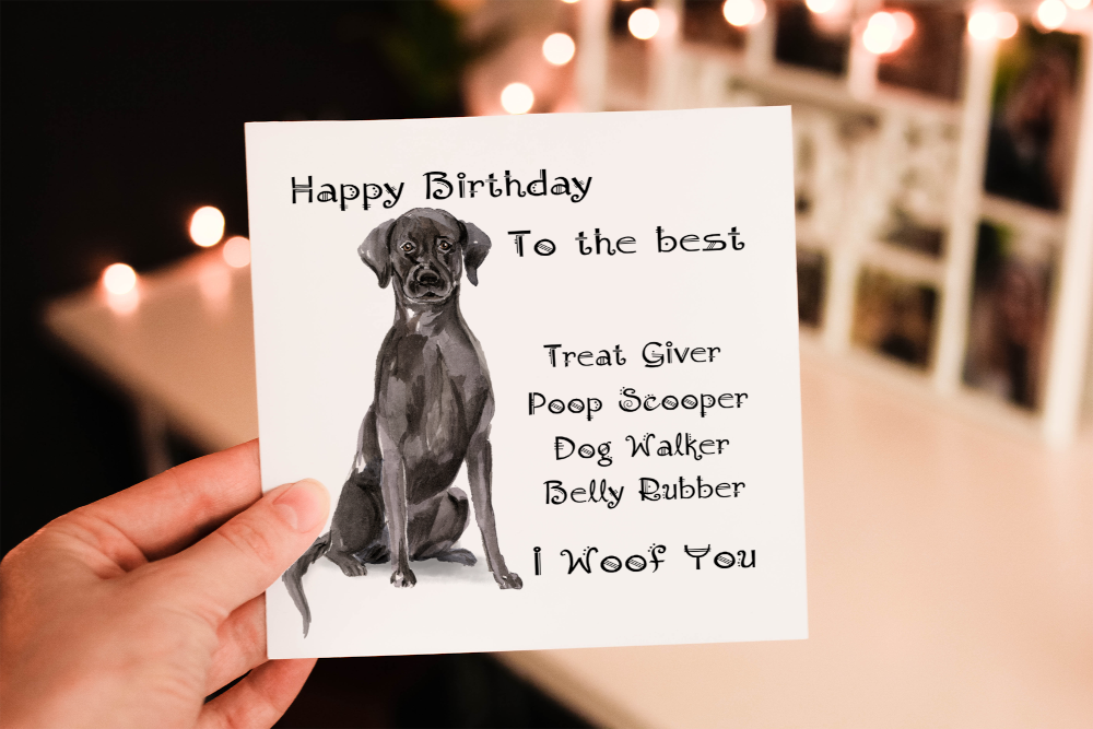 Black Labrador Birthday Card