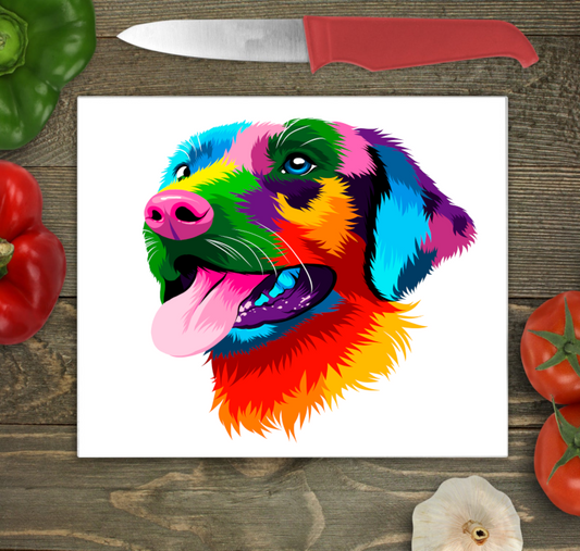 Labrador Glass Chopping Board, Labrador Glass Worktop Saver