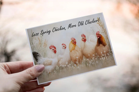 PersonaliSed Chicken Birthday Card: Funny Old Clucker Greeting card