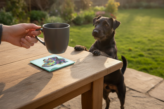 Patterdale Terrier Glass Coaster (Set of 4)