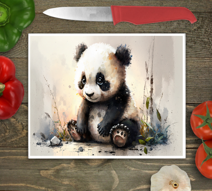 Panda Large Glass Chopping Board, Panda Worktop Saver