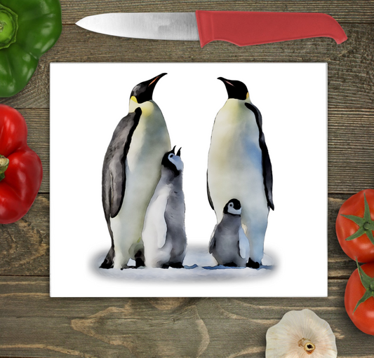 Penguin Glass Chopping Board, Penguin Worktop Saver