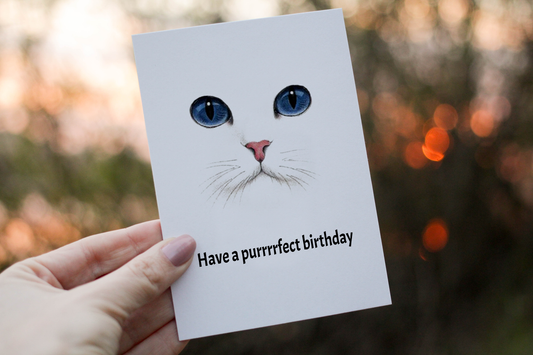 Cat Birthday Card, Cat Birthday Card, Personalised Cat Card, Friend Greeting Card, Custom Birthday Card, Blank Cat Notelet, Cat Friend Card