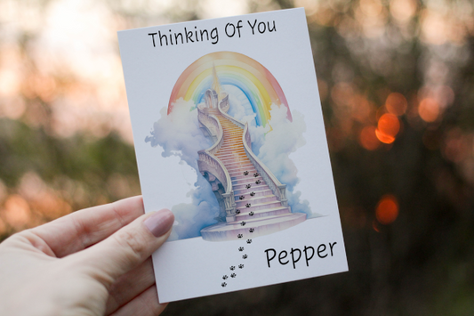 Over the Rainbow Bridge Pawprints Card