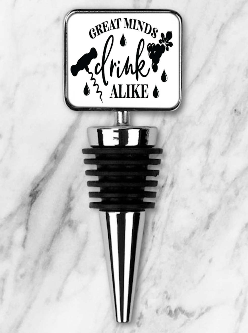 Great Minds Drink Alike Rectangle Bottle Stopper