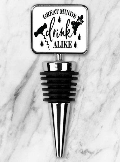 Great Minds Drink Alike Rectangle Bottle Stopper