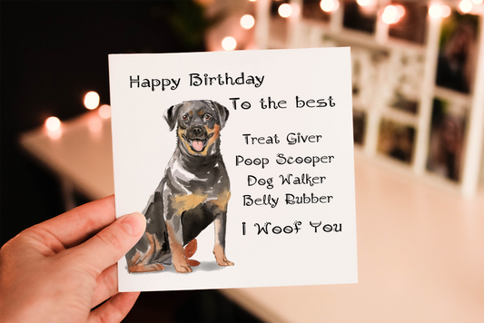 Rotweiler Dog Birthday Card, Dog Birthday Card
